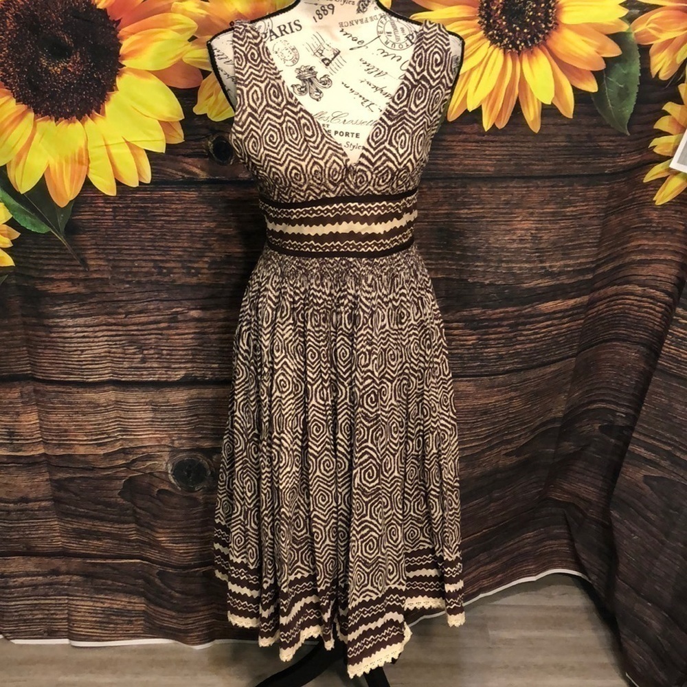 Plenty by Tracy Reese Dress V-neck Smocking Size 2